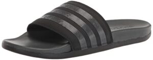 adidas women's adilette comfort slide sandal, black/grey/black, 8