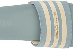 adidas Unisex Adilette Comfort Slide Sandal, Magic Grey/Wonder White/Gold Metallic, 12 US Women