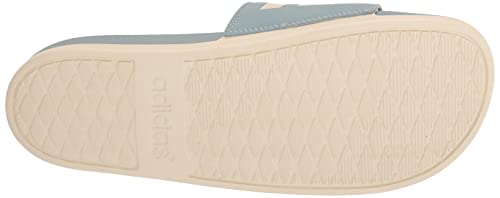 adidas Unisex Adilette Comfort Slide Sandal, Magic Grey/Wonder White/Gold Metallic, 12 US Women