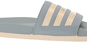 adidas Unisex Adilette Comfort Slide Sandal, Magic Grey/Wonder White/Gold Metallic, 13 US Women