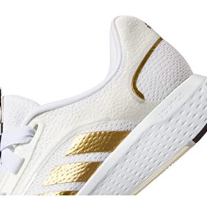 adidas Women's Edge Lux 5 Running Shoe, White/Matte Gold/Shadow Maroon, 7.5