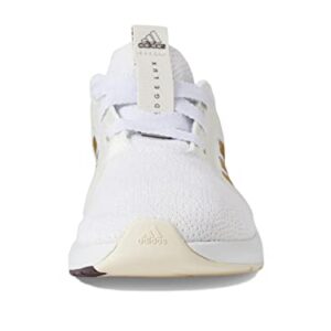 adidas Women's Edge Lux 5 Running Shoe, White/Matte Gold/Shadow Maroon, 7.5