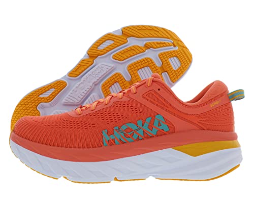 HOKA ONE ONE Bondi 7 Womens Shoes Size 9.5, Color: Camellia/Coastal Shade