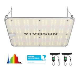 vivosun vs1000e led grow light, 2 x 2 ft. with samsung diodes and sunlike full spectrum for indoor plants, seedlings, vegetables, and flowers