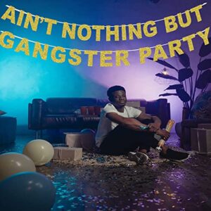 alexkike Glitter Ain't Nothing But A Gangster Party Banner , Ain't Nothig But A Gangsta Party Decorations,90's Hip Hop Party Decor, Disco theme Party 90s Party Supplies(Gold)