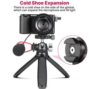 ULANZI MT-47 Camera Tripod Aluminum Alloy Mini Travel Phone Tripod Stand Compact Desktop Tripod for DSLR, 360° Ball Head with 1/4 inch Arca Quick Release Plate Cold Shoe Portable Vlog Selfie Stick