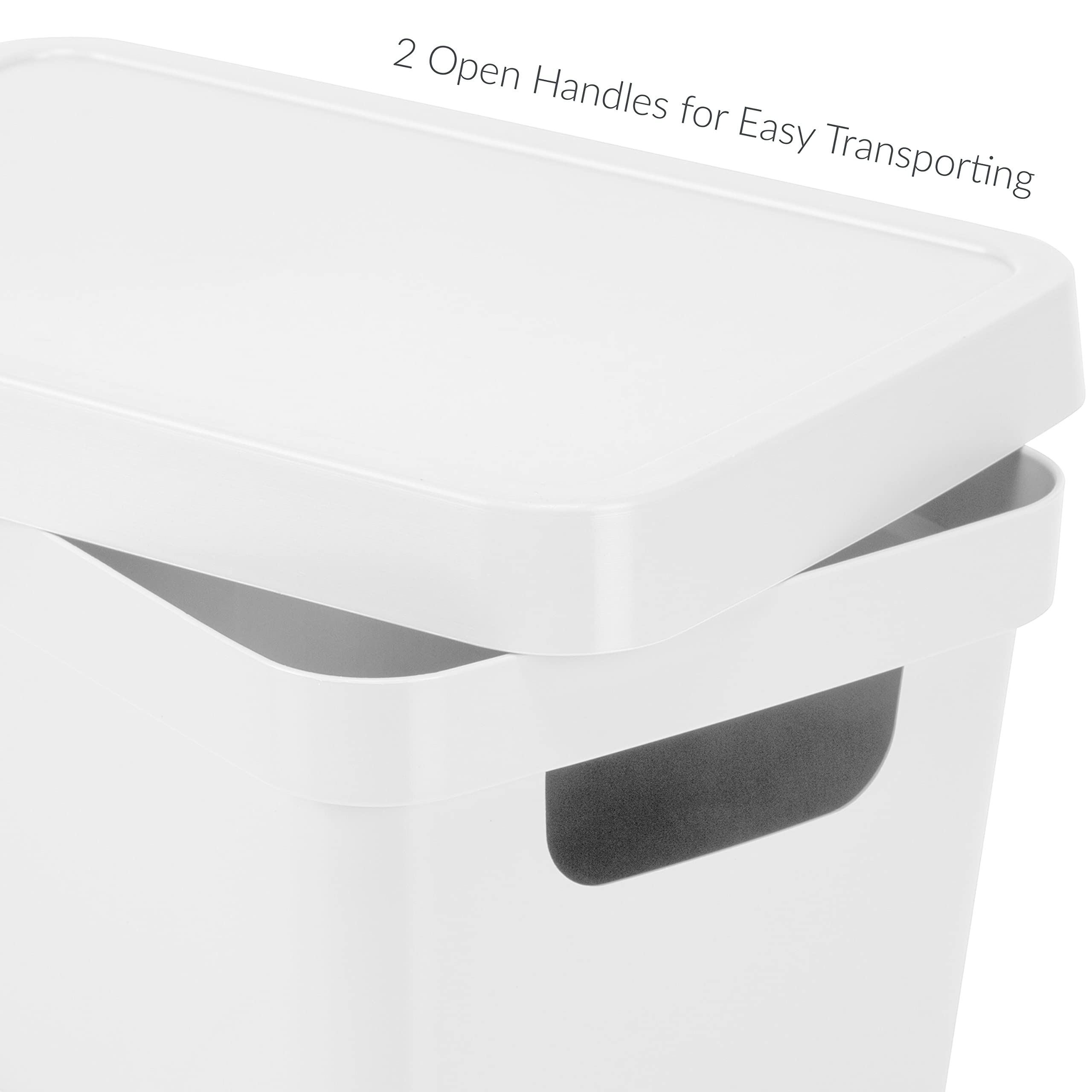 Simplify Small Vinto Storage Box | Click Tight Lid | Dimensions: 9.76" x 6.69" x 4.84" | Stackable | Home Organization | 2 Handles | White