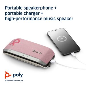 Poly – Sync 20 USB-A Pink Personal Bluetooth Smart Speakerphone (Plantronics) - Connect to Cell Phone via Bluetooth, PC/Mac via Included USB-A Cable - Works with Teams, Zoom (Certified) & More