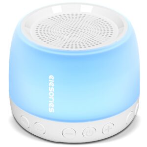 elesories white noise machine with soft dimmable nursery night light & multifunctional speaker sound machine with 13 soothing sounds for office privacy, rest,sleep therapy for baby kids adults