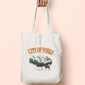 TOBGBE Forks Washington Gift TV Show Lover Tote Bag (City of Forks Tote)