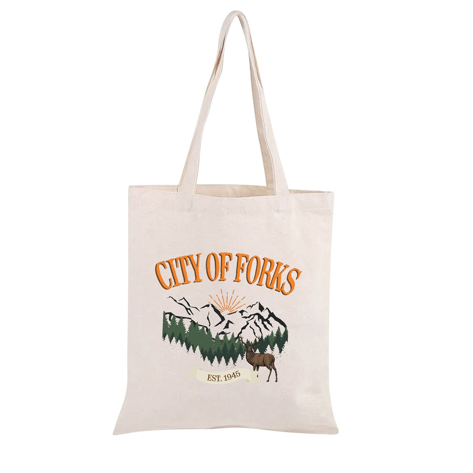 TOBGBE Forks Washington Gift TV Show Lover Tote Bag (City of Forks Tote)