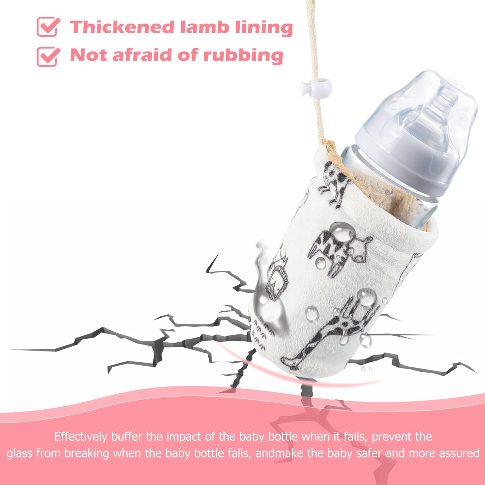 Healifty Baby Bottle Sleeves Warm Baby Bottle Cover Glass Bottles Insulator Sleeve Feeder Bottle Keep Warm Holder 240ml