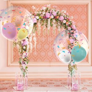 Ayfjovs 10 PCS 36 Inch Clear Bobo Balloons, Large Transparent Bubble Balloon for DIY Valentines Day Birthday Wedding Anniversary Baby Shower Decoration