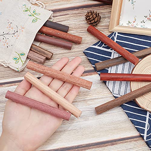 PH PandaHall 4 X 1/2 Inch Wood Dowel Rods, 12 Colors Wood Pen Blank Wooden Carving Blocks Wood Stick Pen Blank Cut Offs for Pen Turners Engraving Carving