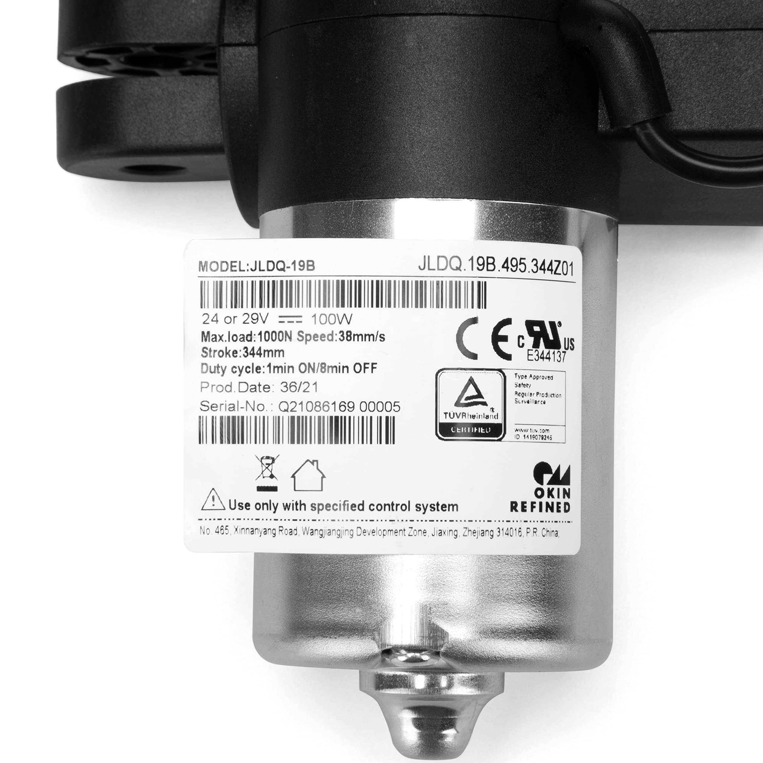 Okin Motor Model JLDQ.19B.495.344Z01 for Power Recliner Bed Motor Actuator Replacement, Electric Sofa Lift Chair Part Replacement for JLDQ.19B.495.344Z