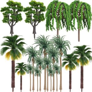 diorama supplies model miniature plastic toy trees forest bushes rainforest train scenery coconut palm plant crafts weeping willow oak 18