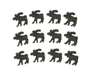 zeckos set of 24 rustic brown cast iron moose drawer pulls and cabinet knobs - each 2 inches long - perfect for western lodge decor and furniture enhancement