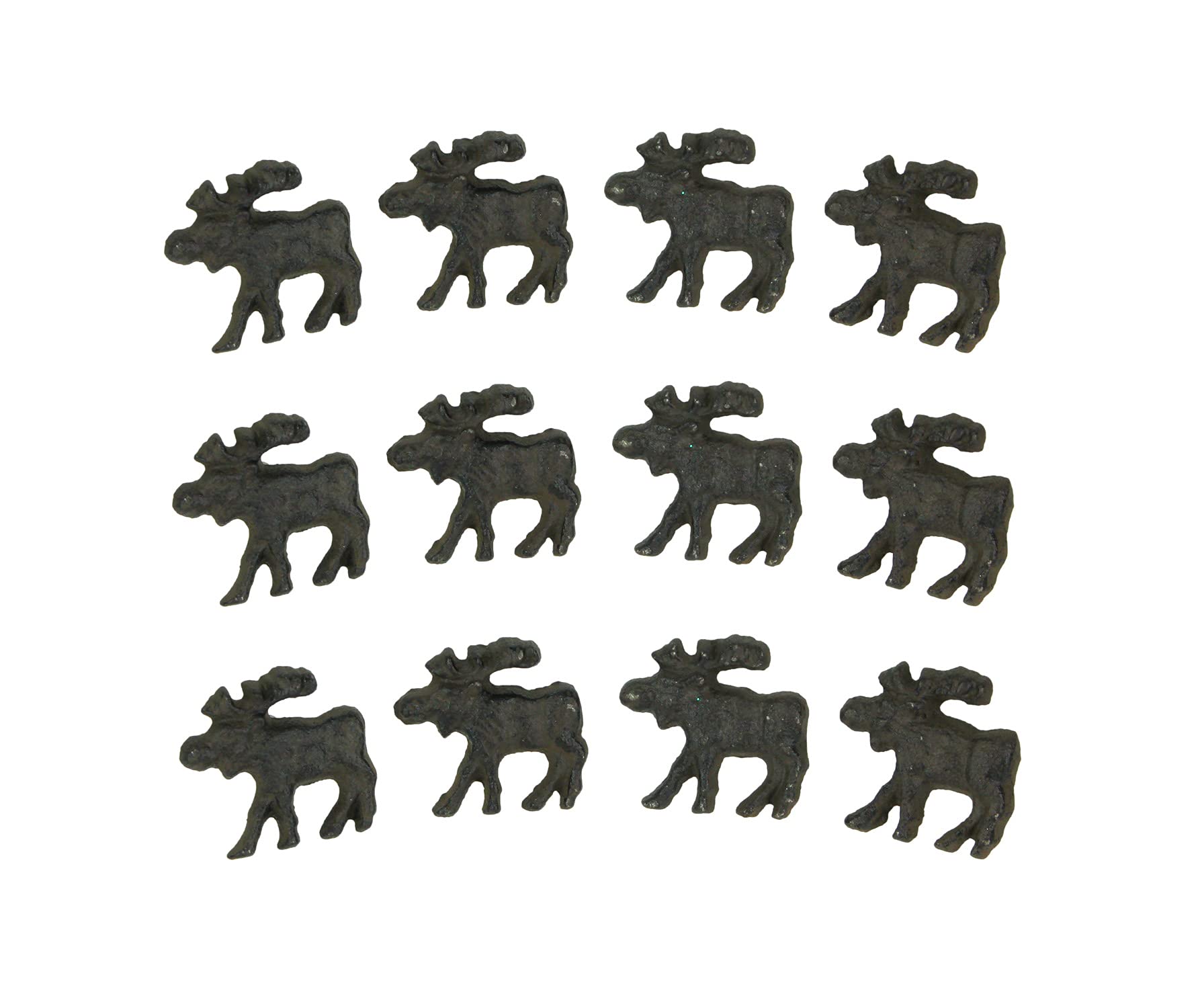 Zeckos Set of 24 Rustic Brown Cast Iron Moose Drawer Pulls and Cabinet Knobs - Each 2 Inches Long - Perfect for Western Lodge Decor and Furniture Enhancement