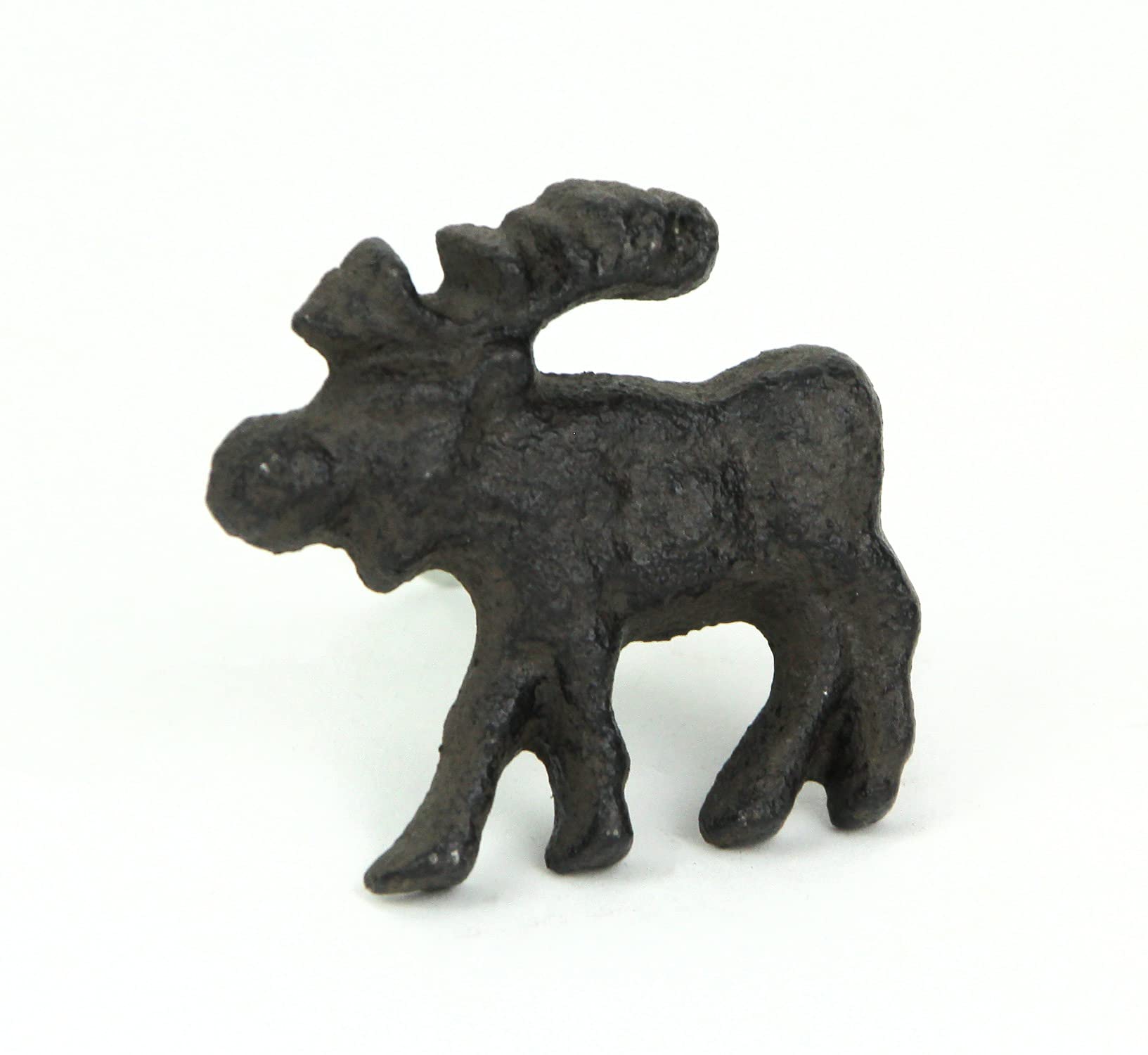 Zeckos Set of 24 Rustic Brown Cast Iron Moose Drawer Pulls and Cabinet Knobs - Each 2 Inches Long - Perfect for Western Lodge Decor and Furniture Enhancement