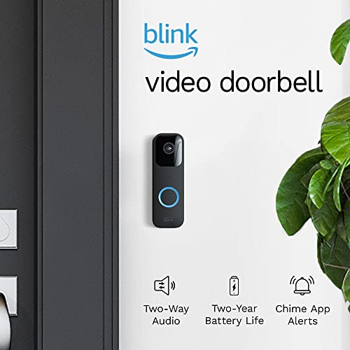 Blink Video Doorbell + 2 Outdoor (3rd Gen) camera system – Two-way audio, HD video, motion and chime app alerts and Alexa enabled – wired or wire-free (Black)