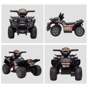 Aosom Kids ATV Four Wheeler Ride on Car, Motorized Quad, 6V Battery Powered Electric Quad with Songs for 18-36 Months, Black