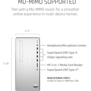 HP Pavilion Desktop PC, AMD Ryzen 3 5300G, 4 GB RAM, 256 GB SSD, Windows 11 Home, Wi-Fi 5 & Bluetooth Connectivity, 9 USB Ports, Wired Mouse and Keyboard Combo, Pre-Built Tower (TP01-2032, 2021)