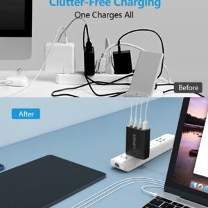 USB C Wall Charger, 4-Port 100W GaN USB C Charger, LIBRIDS Foldable PD 3.0 Fast Charger Block Power Adapter Compatible for MacBook Pro Air, iPhone 13 Pro max/12 Pro, Galaxy S20, USB-C Laptops, Black