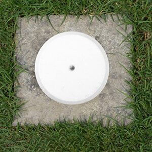 American Built Pro Cleanout Cover Plate Flat Design (1/2" Rise) - Includes One #14 Screw, Size 4.25 Inch Round White Color Built With High Impact Recycled Plastic Ideal For Hiding Open Drains