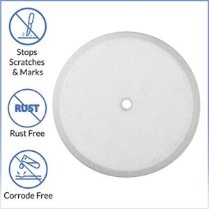 American Built Pro Cleanout Cover Plate Flat Design (1/2" Rise) - Includes One #14 Screw, Size 4.25 Inch Round White Color Built With High Impact Recycled Plastic Ideal For Hiding Open Drains