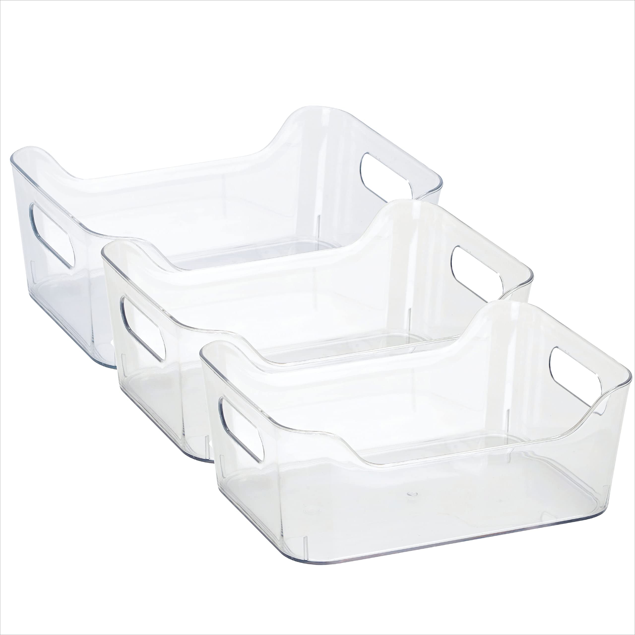 Simplify 3 Pack Small, Super Clear Storage Tote Bin