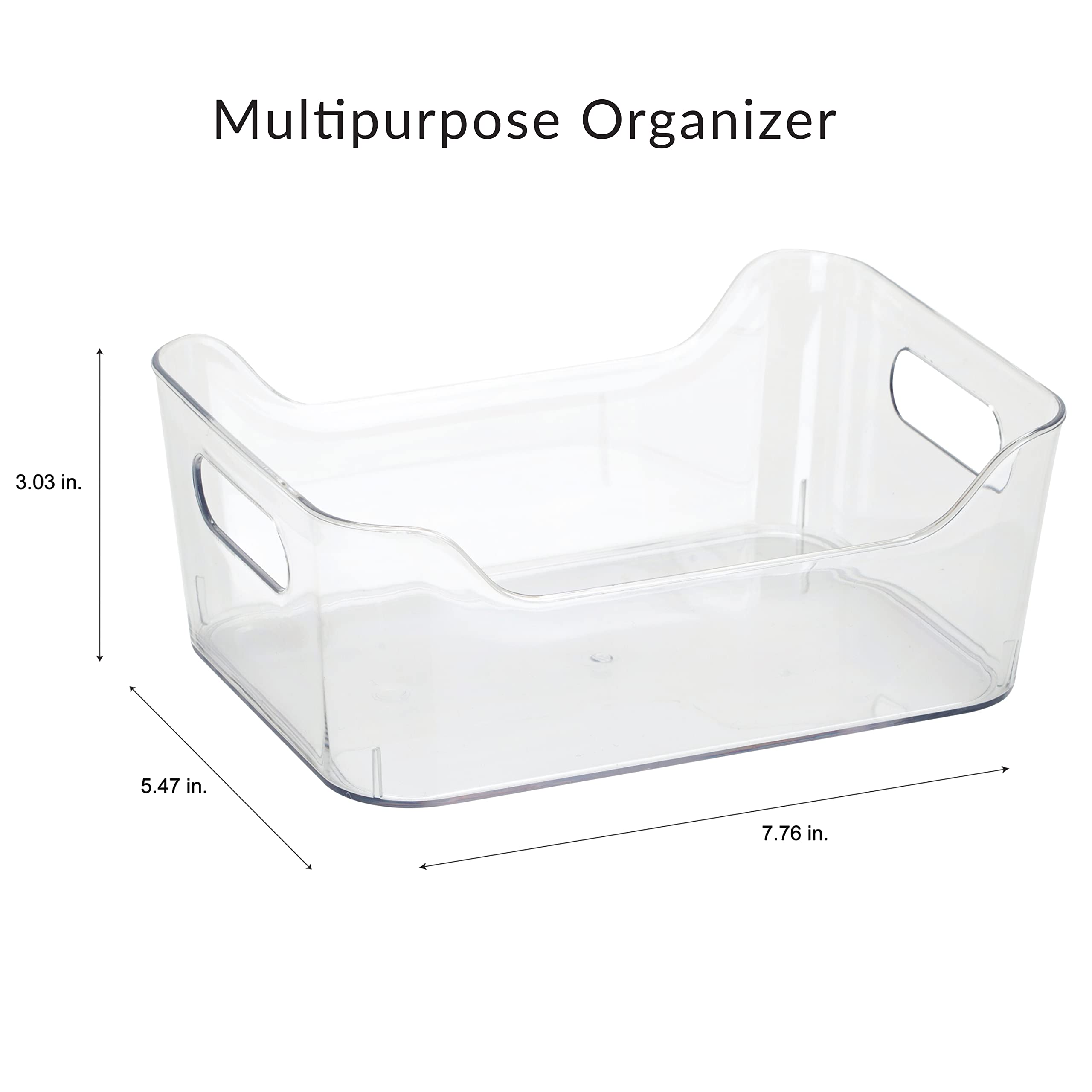 Simplify 3 Pack Small, Super Clear Storage Tote Bin