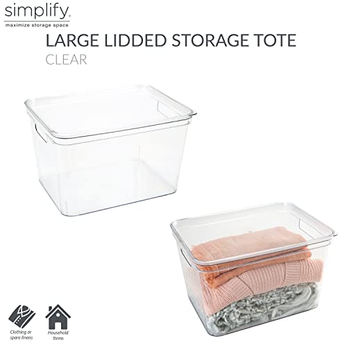 Simplify Large, Super Clear Lidded Storage Bin