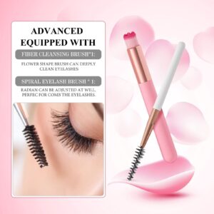 Eyelash Extension Cleanser 60ml +Mascara Wand+ Brush Eyelid Foaming Cleanser,Eyelash Wash and Lash Bath for Extensions,Paraben & Sulfate Free,Makeup Remover,Salon and Home use（60ml/2fl.oz）