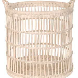 KOUBOO Rattan Open Weave Storage Basket, Large, White-Wash