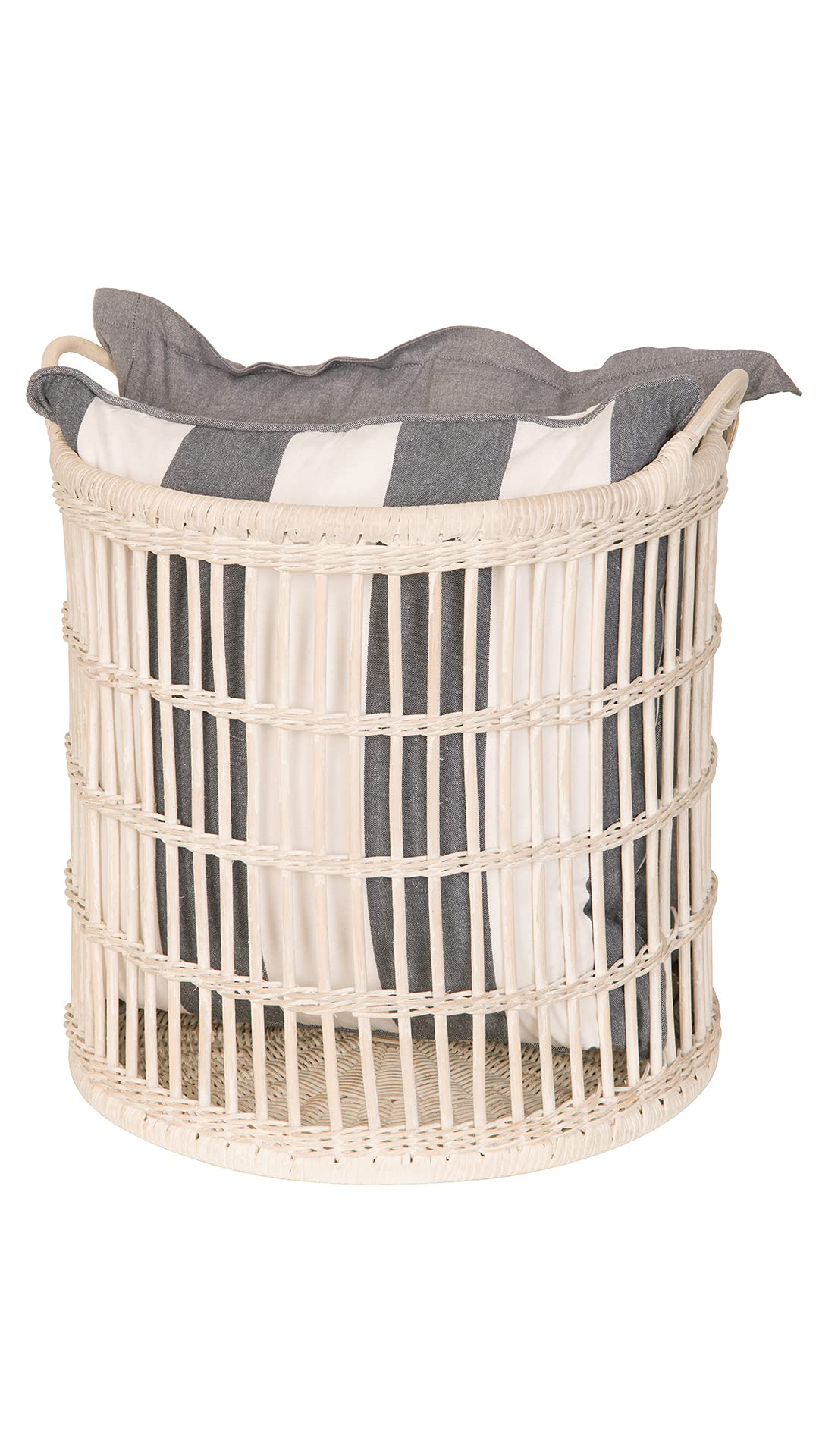 KOUBOO Rattan Open Weave Storage Basket, Large, White-Wash