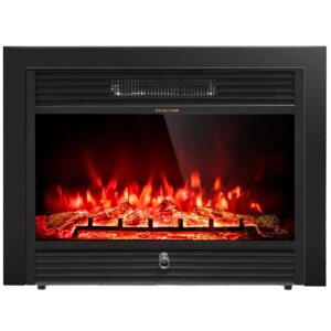 topment 28.5" recessed electric fireplace, freestanding fireplace insert with touch screen control panel, remote control, over-heating protection, 750-1500w recessed in-wall heater with timer