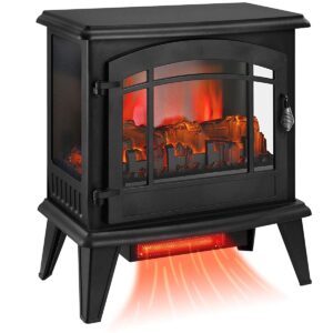 imcneal electric fireplace, 2300" freestanding fireplace heater with 3d realistic flame and remote control, indoor electric stove heater, csa certified overheating safety protection, 14000000w---10set