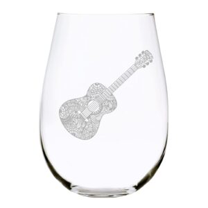 guitar stemless wine glass (g1)