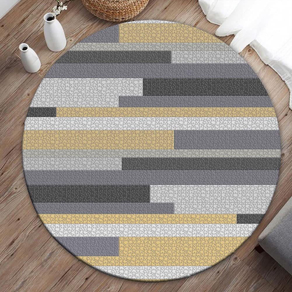 Decorative Round Rug with Pattern,Office Chair Mat Protector for Hardwood Tile Floor,Carpet Chair Mat Soft Area Rugs for Study Living Room,Multi-Purpose Anti-Slip Desk Chair Mat