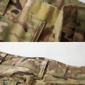 OCANXUE Men's Tactical Pants Camo Cargo Pants Ripstop Work Hiking Pants with 10 Pockets No Belt Size 36