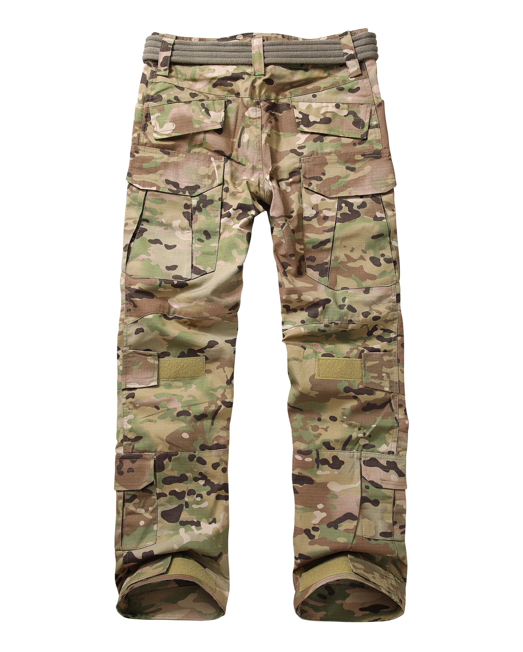 OCANXUE Men's Tactical Pants Camo Cargo Pants Ripstop Work Hiking Pants with 10 Pockets No Belt Size 36