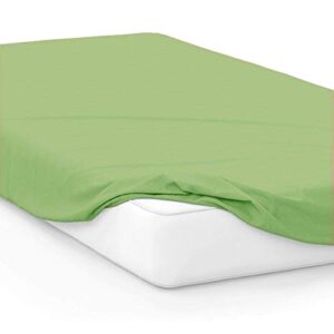 Yarns of Cotton 500 TCBed 3 PC's Cot Fitted & Pillowcase Set - 30" x 80" Sage Solid - 1 Cot Fitted Sheet & 2 Pillowcase - Cot Mattress 4"-8" Deep - Perfect for Twin/Cot/Rv Bunk/Guest Bed/Camping Cot