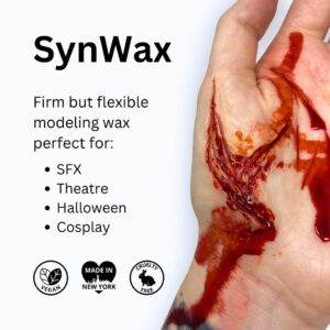 Mehron Makeup SynWax with Double Ended Spatula for Special Effects Costumes Zombies & Injuries, SFX Theatrical Makeup & Halloween - 1.5oz