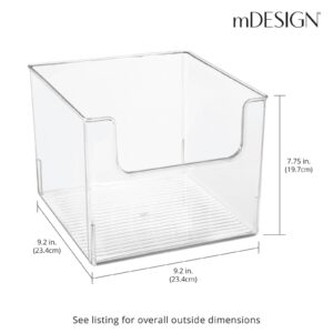 mDesign Deep Plastic Home Storage Organizer Bin - Container for Nursery, Kids Bedroom, Toy or Playroom - Open Front Design - 8 Bins + 24 Labels - Clear