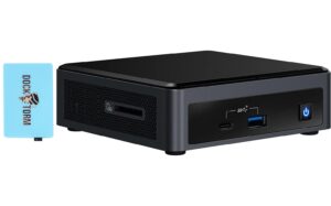 nuc nuc10i7-2021 home & business mini desktop black (intel i7-10710u 6-core, integrated graphics, wifi, bluetooth, 1xhdmi, sd card,) with hub 119035-m2pcieh (barebone)