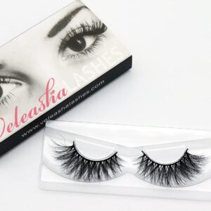 Veleasha Mink Lashes 3D Real Mink Eyelashes Natural Look Wispy Criss-Cross False Lashes 20mm Long Cat Eye Lashes 1 Pair Pack (6D06)