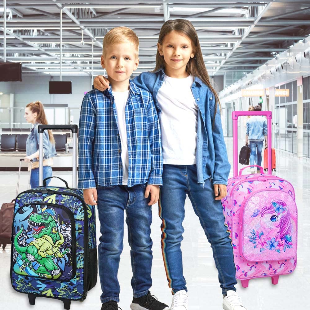 UFNDC Kids Luggage for Girls, Unicorn Suitcase Rolling with Wheels，Travel Carry on for Children Toddler elementary