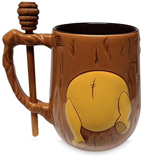 Disney Parks Exclusive - Ceramic Coffee Mug - Winnie the Pooh Sculpted with Honey Stick Stirrer, 25 ounces