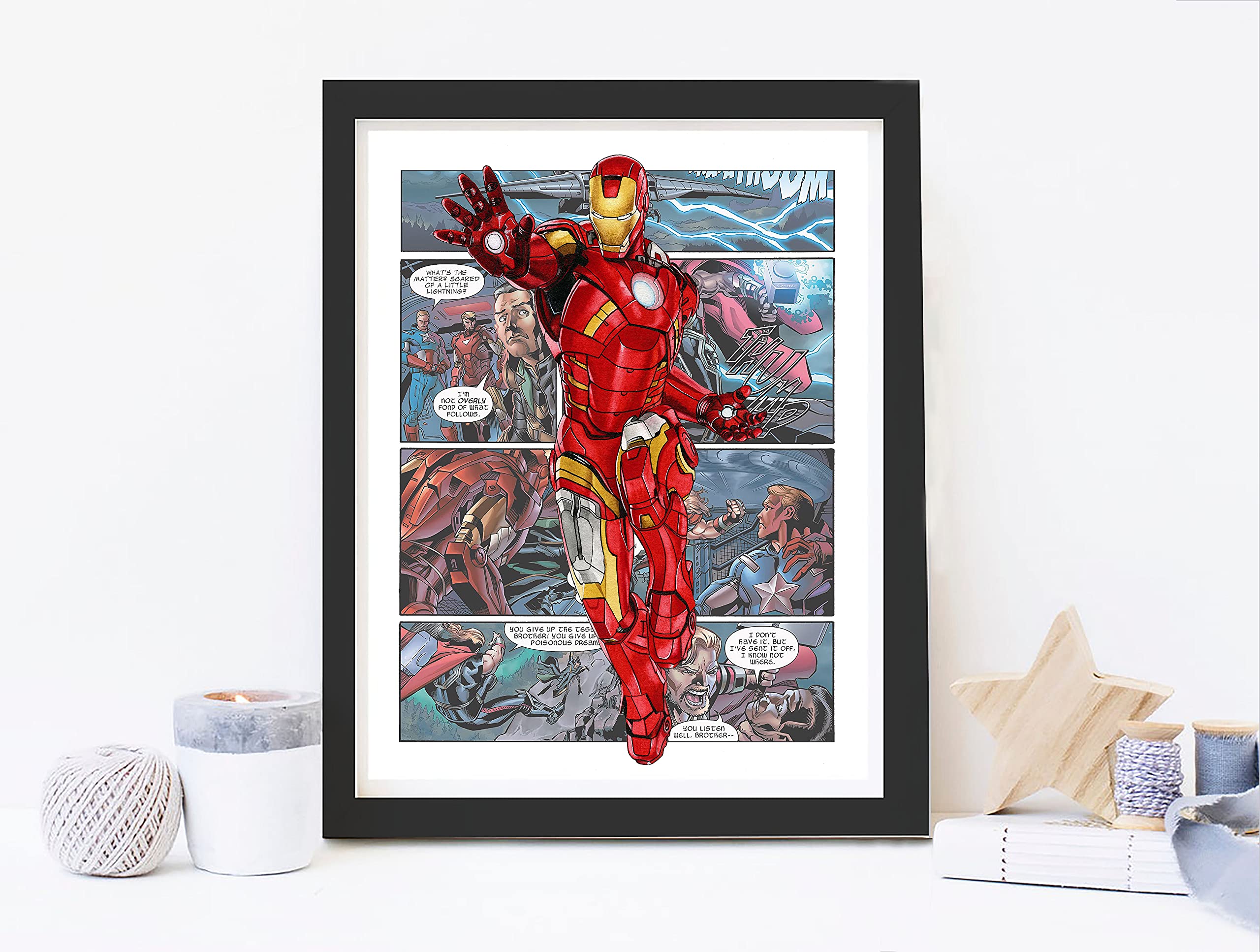 Superhero Avengers Marvel Watercolor Posters Prints Pictures Wall Art Decor Decorations Gifts Merch Comics Characters for Boys Room Nursery Kids Rooms Bedrooms Toddlers Teens Bathrooms Girls Rooms