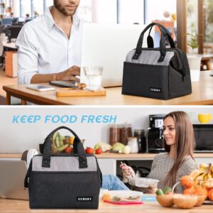 Large Insulated Lunch Bag for Women Men Leakproof Lunch Tote Bags Cooler Bag for Work Travel Adult Thermal Lunch Bags for Office -10L Lunchbox - Black